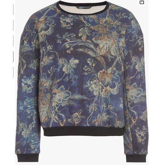 Gary Graham GARYGRAHAM422 GARYGRAHAM422 Patched Sweatshirt Indigo Floral Medium - Picture 4 of 7